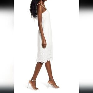 White Spaghetti straps  Midi Dress